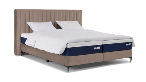 Matt Sleeps Boxspring Velvet stroken vlak met matras Matt, beige