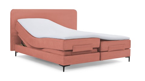 Boxspring Quartz verstelbaar met gestoffeerd matras, old pink