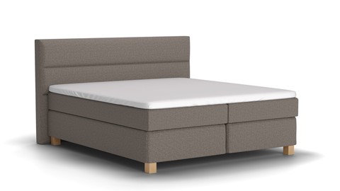 Boxspring Solid Lina vlak met gestoffeerd matras, taupe