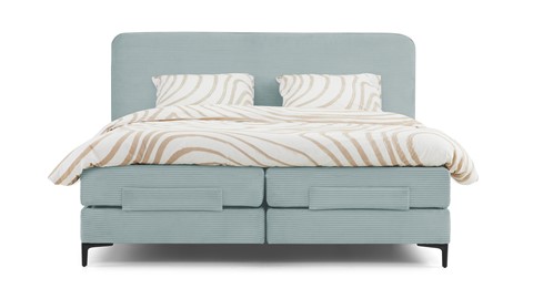 Boxspring Quartz verstelbaar met gestoffeerd matras, mint green