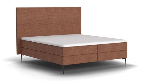 Boxspring Emerald vlak met gestoffeerd matras, hazel