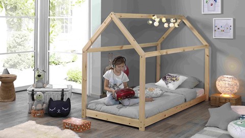 Bed Cabane, beige