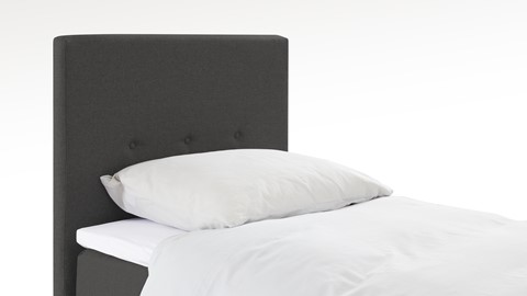 Boxspring Invito vlak met gestoffeerd matras, donkergrijs