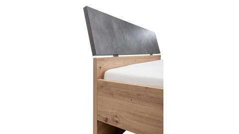 Bed Lafabrica, artisan oak/stone