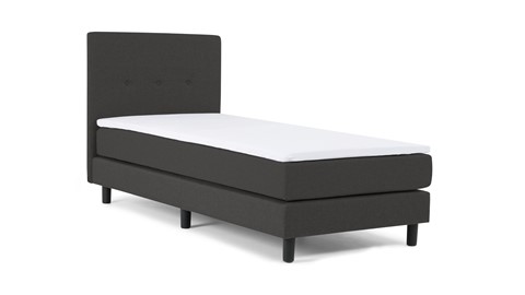 Boxspring Invito vlak met gestoffeerd matras, donkergrijs