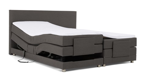 Boxspring Move verstelbaar met gestoffeerd matras, grijs