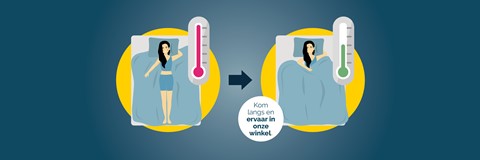 Illustratie van warm in bed naar aangename temperatuur door juiste beddengoed